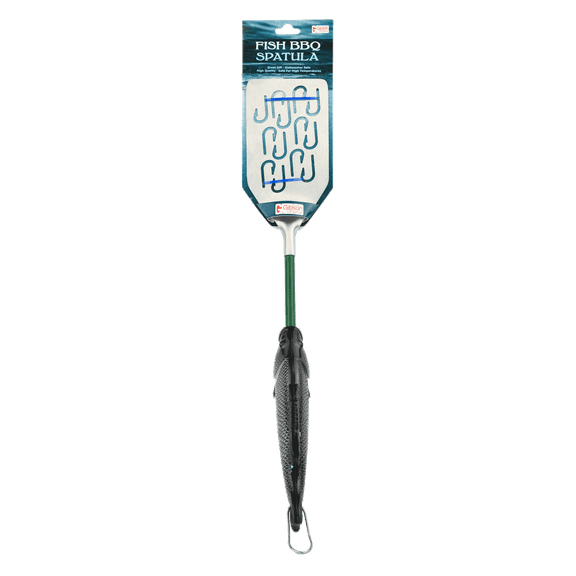 Fish BBQ Spatula with Bottle Opener - 18" Stainless Steel Grilling Tool