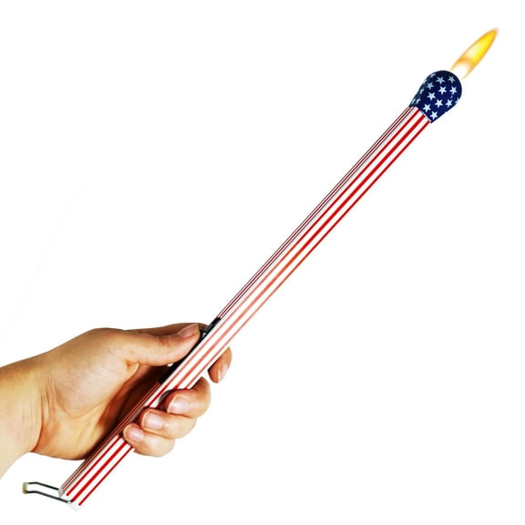 Patriotic Match Lighter Giant Matchstick-Style Refillable Lighter, Wind Resistant, Child Resistant