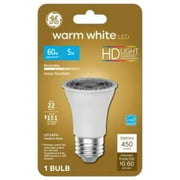 G E LIGHTING LED Floodlight Bulb, Indoor, PAR16, Medium Base, 5.5-Watt 26384