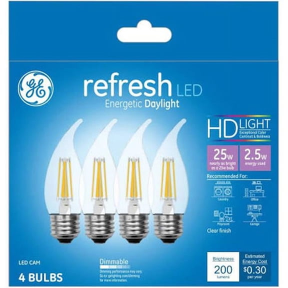 G E Lighting 2.5W Refresh Light Bulb, Clear - Pack of 4