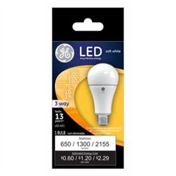 G E Lighting 24132 LED 3-Way Light Bulb, Soft White (Pack of 3)