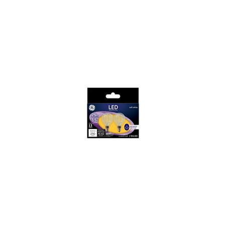 G E Lighting 28297 LED Light Bulb, G16, Clear, 2.8-Watts, 2-Pk.