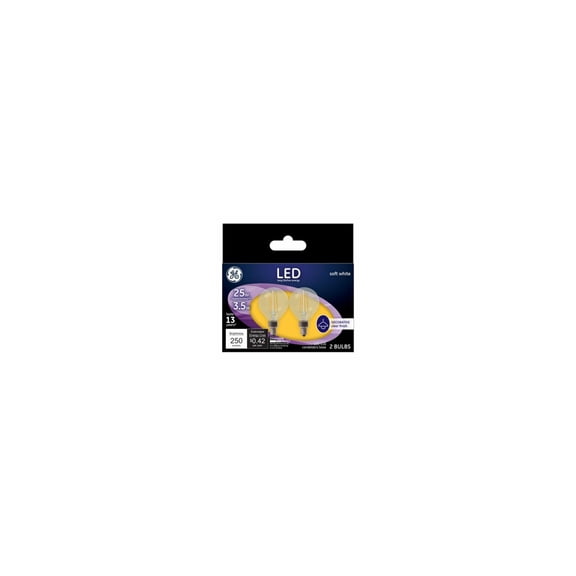G E Lighting 28297 LED Light Bulb, G16, Clear, 2.8-Watts, 2-Pk.