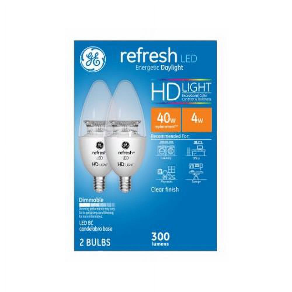 G E Lighting 92324 Decorative LED Light Bulb, Daylight, Clear, 4Watts