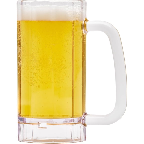 G.E.T. 00086-1-SAN-CL Shatter-Resistant Plastic Beer Mug / Stein, 16 Ounce, BPA Free (Set of 4)