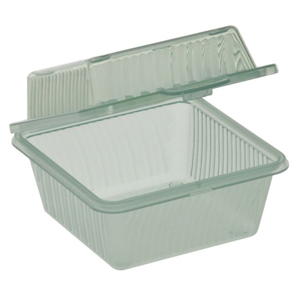 G.E.T. 1 Compartment Jade Polypropylene Eco-Takeout Container - 4 3/4"L x 4 3/4"W x 3 1/2"H