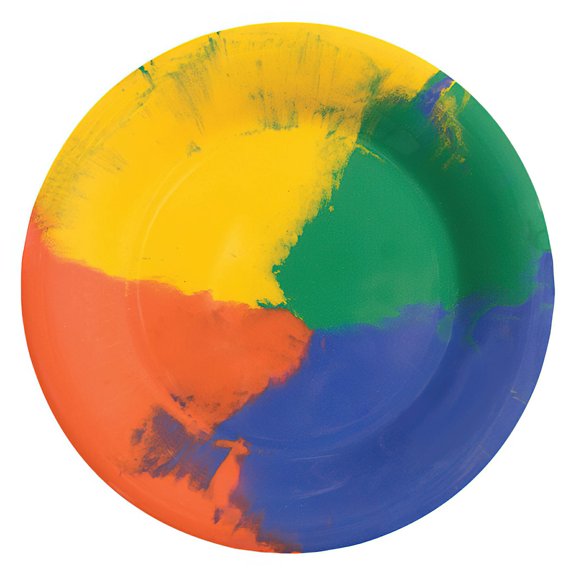 G.E.T. 10.5" Heavy-Duty Wide Rim Melamine Plastic Dinner Plate (Set of 12)