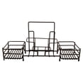 thumbnail image 1 of G.E.T. 3 Compartment Metal Table Top Caddy and Condiment Organizer with Menu Holder, 15" x 4.5", Black, 1 of 5