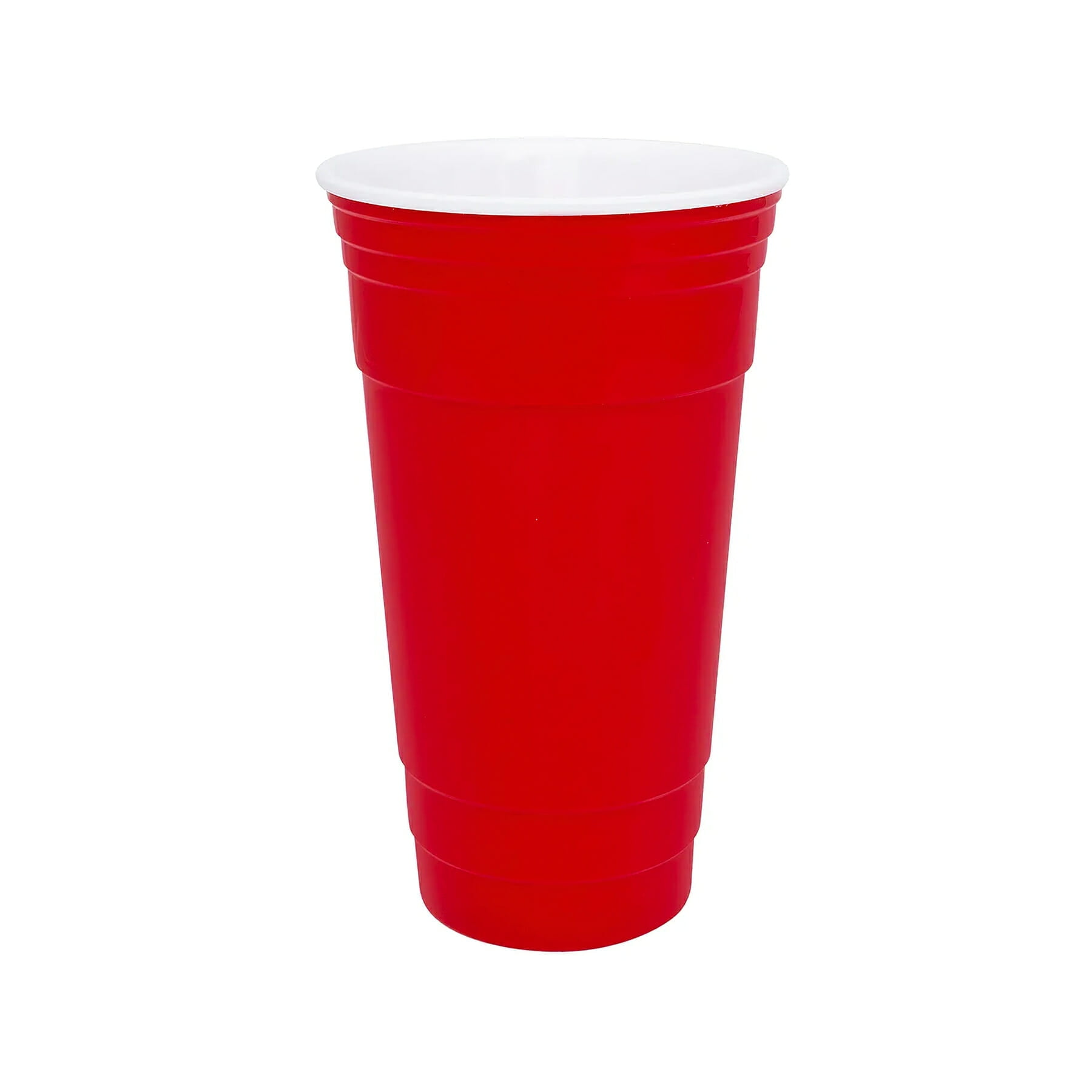 Red 32oz Heavy-Duty Plastic Party Tumbler with Lid and Straw