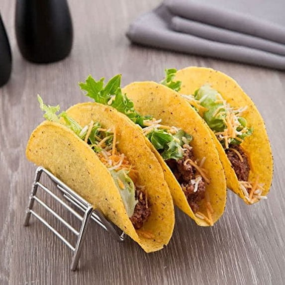 G.E.T. 4-81828 Stainless Steel Metal Taco Holder / Stand, Holds 4 Tacos