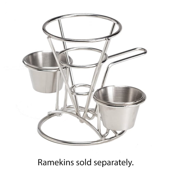 G.E.T. 4-96282 S/S 4.25 x 6" Fry Cone 2 Holders and Handle"