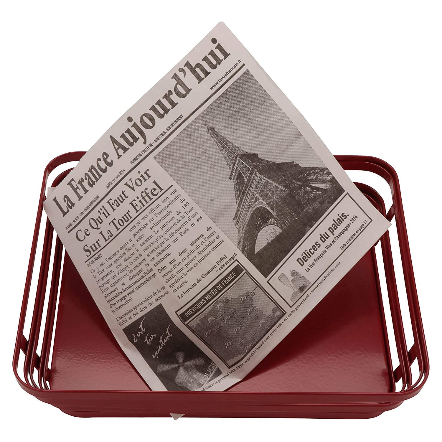 G.E.T. 4-T3020 Appetizer / Serving Basket Tissue Liner Paper, 7" x 7", French Newsprint (Case of 2000)