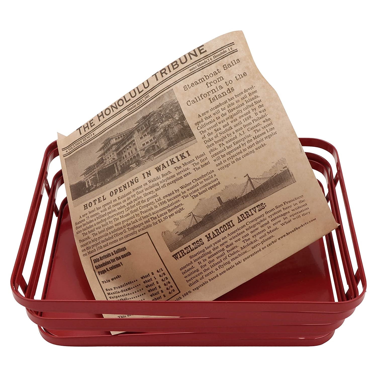 G.E.T. Grease-Resistant Food Basket Liners, Honolulu Newsprint, 7" x 7" (2000 Sheets)