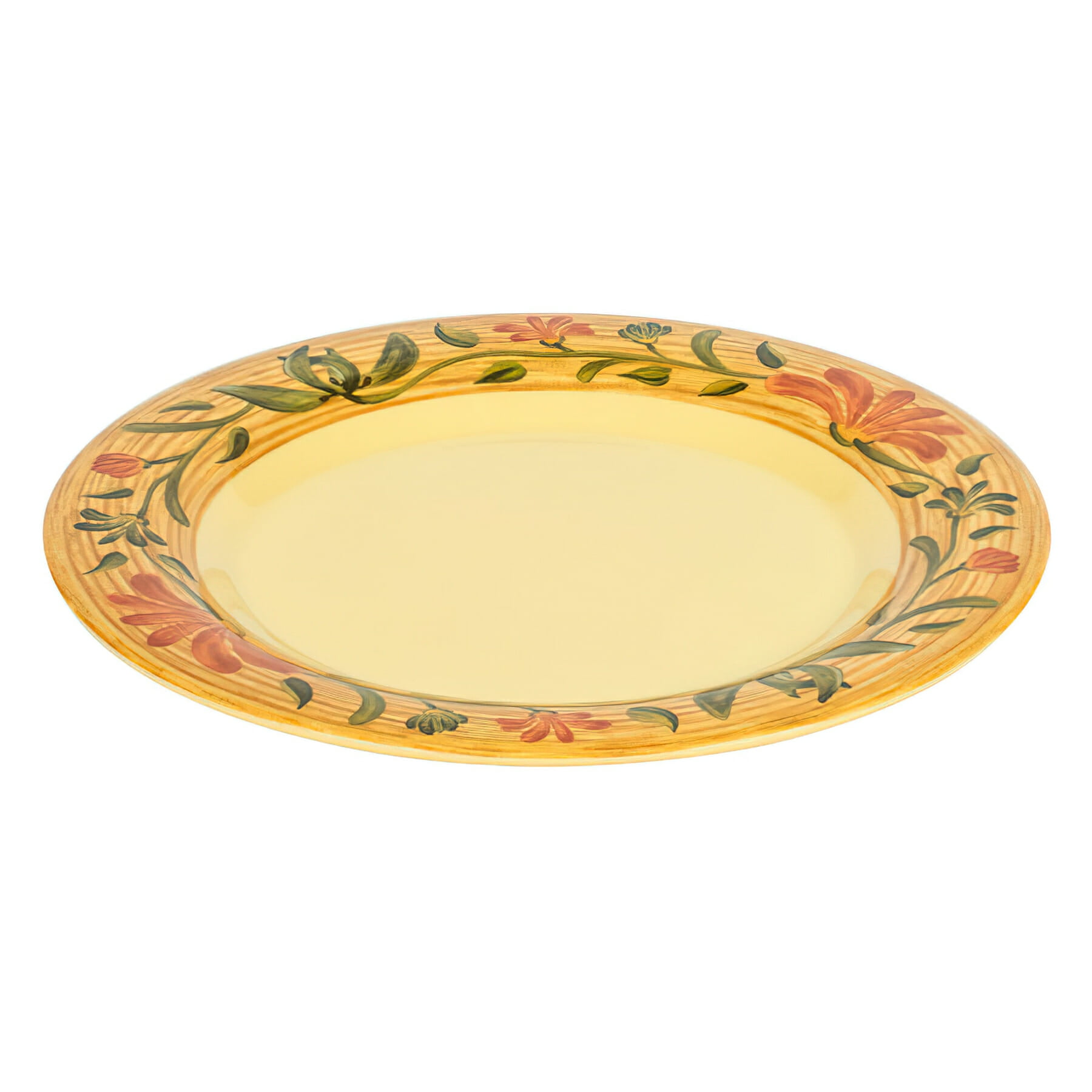 Venetian Floral 6.5'' Yellow Melamine Appetizer Plates, Set of 12