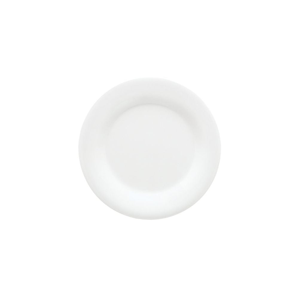 White Heavy-Duty Wide Rim Melamine Appetizer Plates, Set of 12