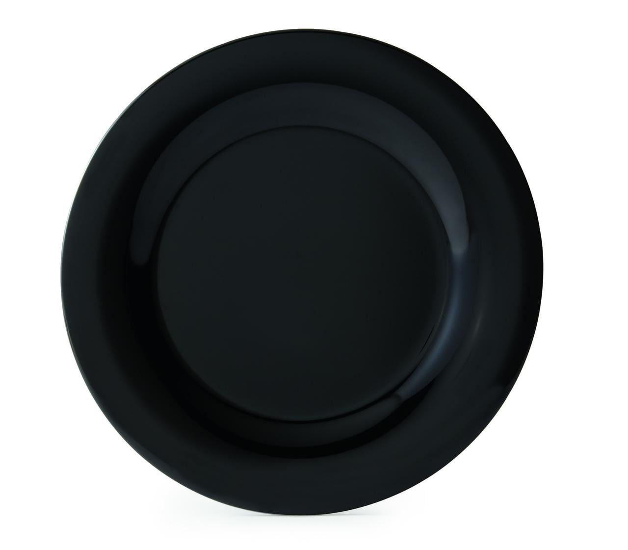 Black 6.5" Melamine Chip-Resistant Appetizer Plate Set
