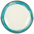 thumbnail image 1 of G.E.T. 9" Blue / Ivory Heavy-Duty Wide Rim Melamine Dessert Plate (Set of 4), 1 of 2