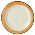 thumbnail image 1 of G.E.T. 9" Ivory / Orange Heavy-Duty Wide Rim Melamine Dessert Plate (Set of 4), 1 of 2