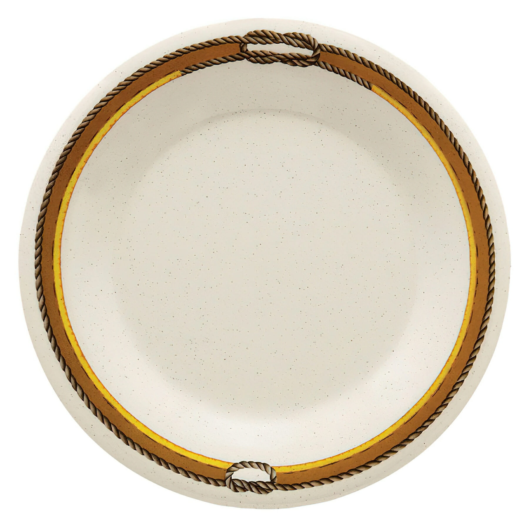 9'' White and Gold Melamine Salad/Dessert Plate Set