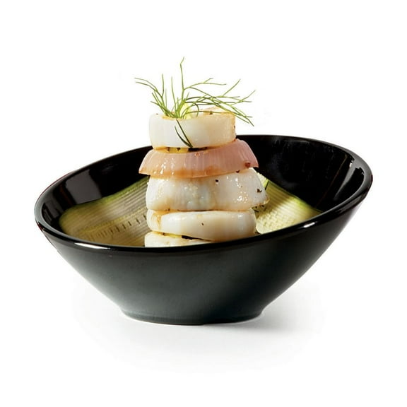 G.E.T. Angled Salad / Dinner Bowl ,5.5 Ounce, Black
