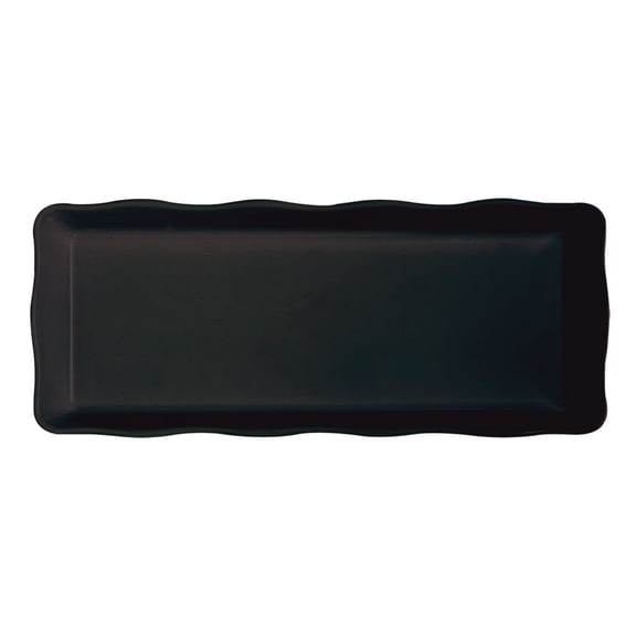 G.E.T. Bake Brew Black Melamine Tray - 14"L x 5 1/2"W x 1 1/4"H