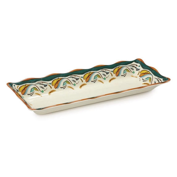 G.E.T. Bella Fresco Multi-Colored Melamine Serving Tray - 17 1/2"L x 6 3/4"W x 2"H