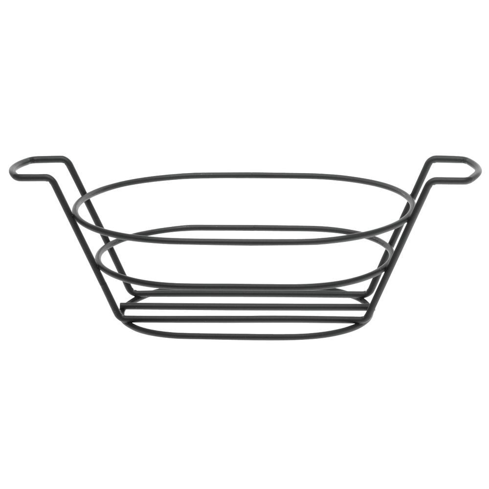 G.E.T. Black Powder-Coated Oval Wire Basket - 8"L x 6"W x 2 1/2"H
