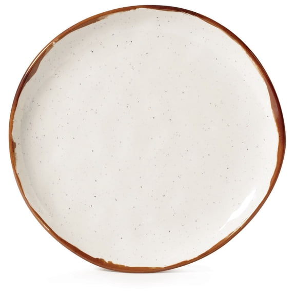 G.E.T. CS-10-RM Rustic Mill White Melamine 10.5 Coupe Plate - 12 / CS"