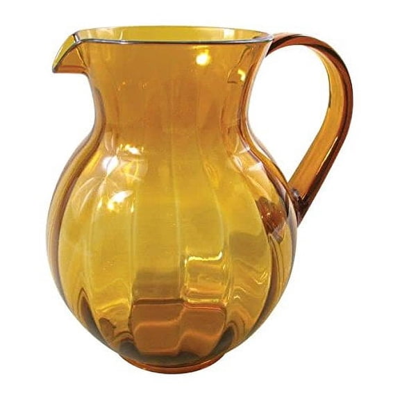 G.E.T. Classic Shatterproof Round Plastic Serving Pitcher, 90 Ounce, Amber (Set of 12)