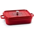 thumbnail image 1 of G.E.T. Energy-Efficient Roasting Pan, Cast Aluminum, Rectangular, 5 Quart, Red, 1 of 1