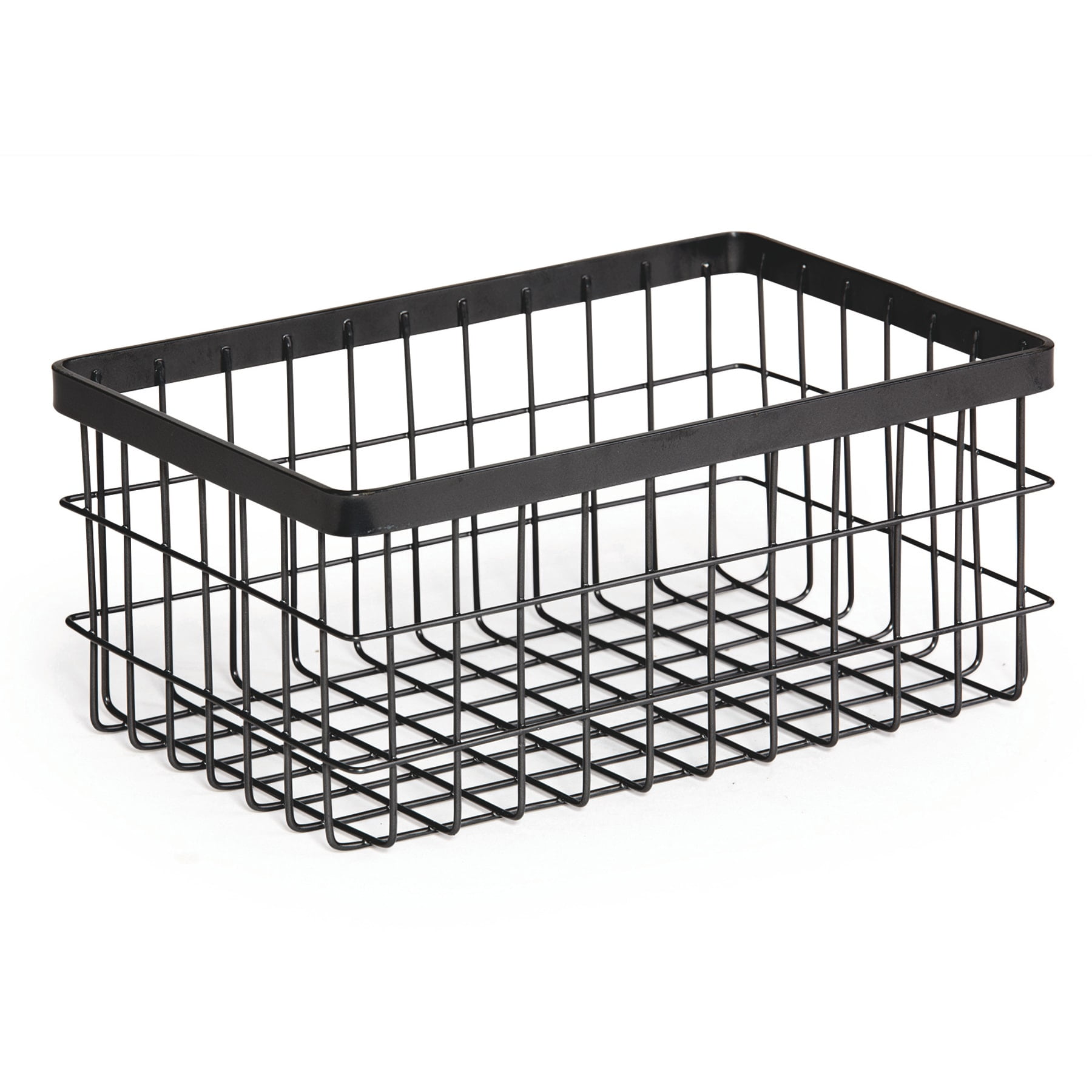Black Rectangular Metal Wire Storage Basket, 9" x 6" x 4"
