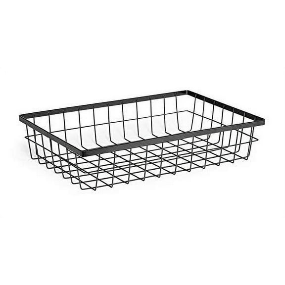 G.E.T. Rectangular Heavy-Duty Iron Wire Utility Storage Basket for Pantry, Storage and More, 18" x 11" x 4"