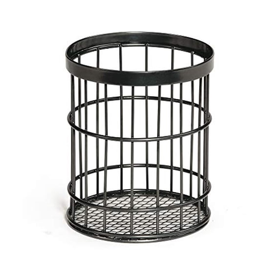 Winco WB-55-MG 4.5 in. Dia. Round Wire Basket, 5.5 in. Tall - Metal Grey