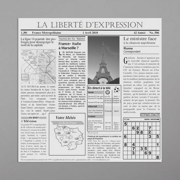 G.E.T. Enterprises White 12" x 12" French Newsprint Deli Paper Liner - 1000/Case