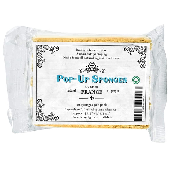 G.E.T. French All-Natural Kitchen Cleaning Sponge, Biodegradable (Pack of 12)