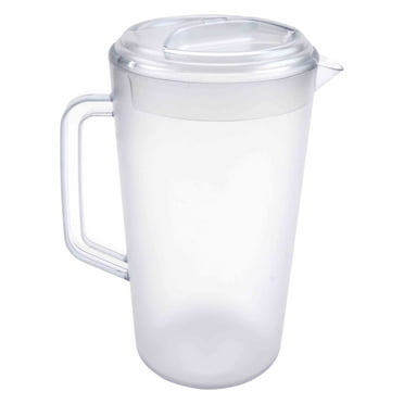 G.E.T. Heavy-Duty 1 Gallon Plastic Pitcher with Lid, Clear