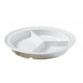 thumbnail image 1 of G.E.T. Heavy-Duty 3 Compartment Plastic Divided Compartment Plates, Deep Sided, 9", White (Set of 12), 1 of 3