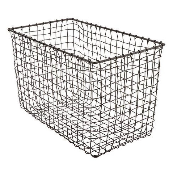 G.E.T. Rectangular Heavy-Duty Iron Wire Utility Storage Basket for Pantry, Storage and More, 15" x 8" x 10"
