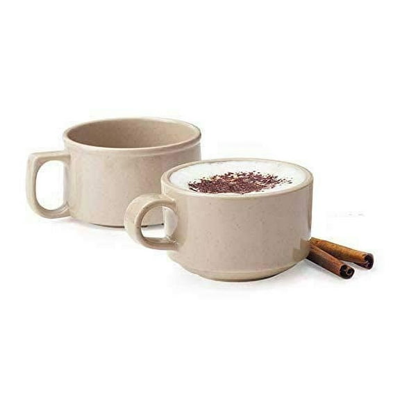 G.E.T. Heavy-Duty Shatterproof Plastic Coffee Cup / Mug, 10 Ounce, Sandstone (Set of 4)