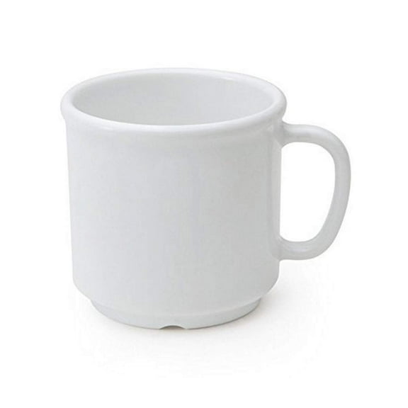G.E.T. Heavy-Duty Shatterproof Plastic Coffee Cup / Mug, 12 Ounce, White (Set of 4)
