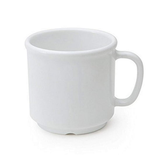 G.E.T. Heavy-Duty Shatterproof Plastic Coffee Cup / Mug, 12 Ounce, White (Set of 4)