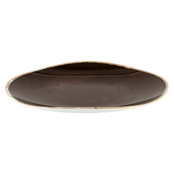 G.E.T. Heavy-Duty Shatterproof Plastic Oval Melamine Serving Platter, 18" x 13", Pottery Coffee