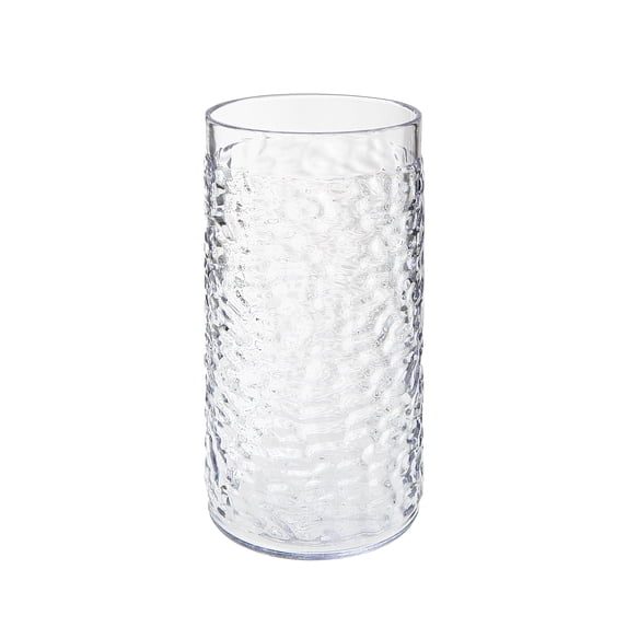 G.E.T. Heavy-Duty Shatterproof Plastic Pebbled Tumbler, 16 Ounce, Clear (Set of 12)
