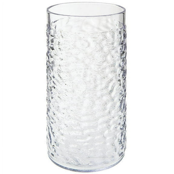G.E.T. Heavy-Duty Shatterproof Plastic Pebbled Tumbler, 16 Ounce, Clear (Set of 4)