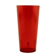 G.E.T. Heavy-Duty Shatterproof Stackable Plastic Tumbler Cups, BPA Free, 24 Ounce, Red (Set of 4)