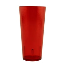 G.E.T. Heavy-Duty Shatterproof Stackable Plastic Tumbler Cups, BPA Free, 24 Ounce, Red (Set of 4)
