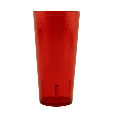 G.E.T. Heavy-Duty Shatterproof Stackable Plastic Tumbler Cups, BPA Free, 24 Ounce, Red (Set of 4)