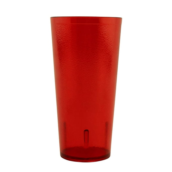 G.E.T. Heavy-Duty Shatterproof Stackable Plastic Tumbler Cups, BPA Free, 24 Ounce, Red (Set of 4)