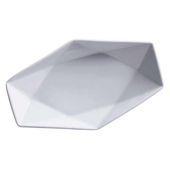 G.E.T. High-Strength Porcelain Geometric Appetizer Plate, 6", White (Set of 12)