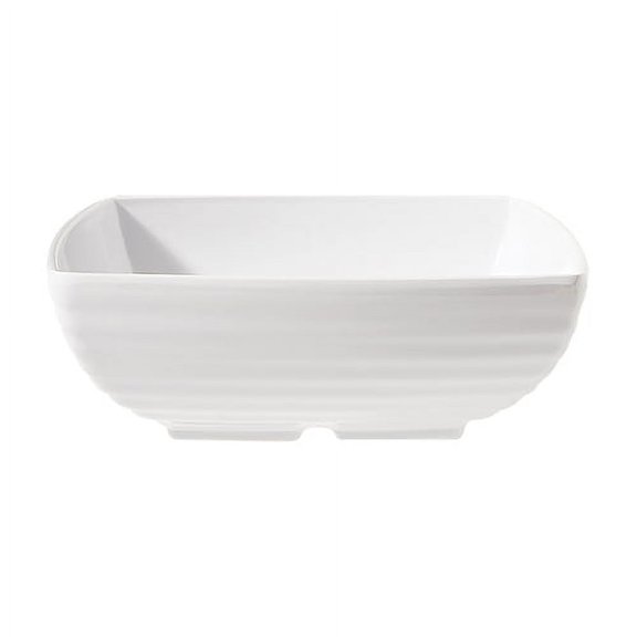 G. E. T. Melamine Bowl, Square, Milano Series, 2.5 qt., 9" x 2.75" Deep White